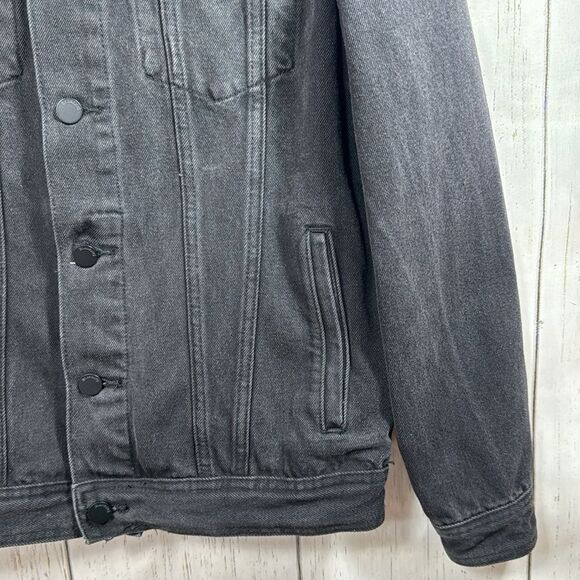 BLANKNYC Black Sherpa Lined Denim Jacket Streetwear Grunge Fall Layering - Picture 8 of 16